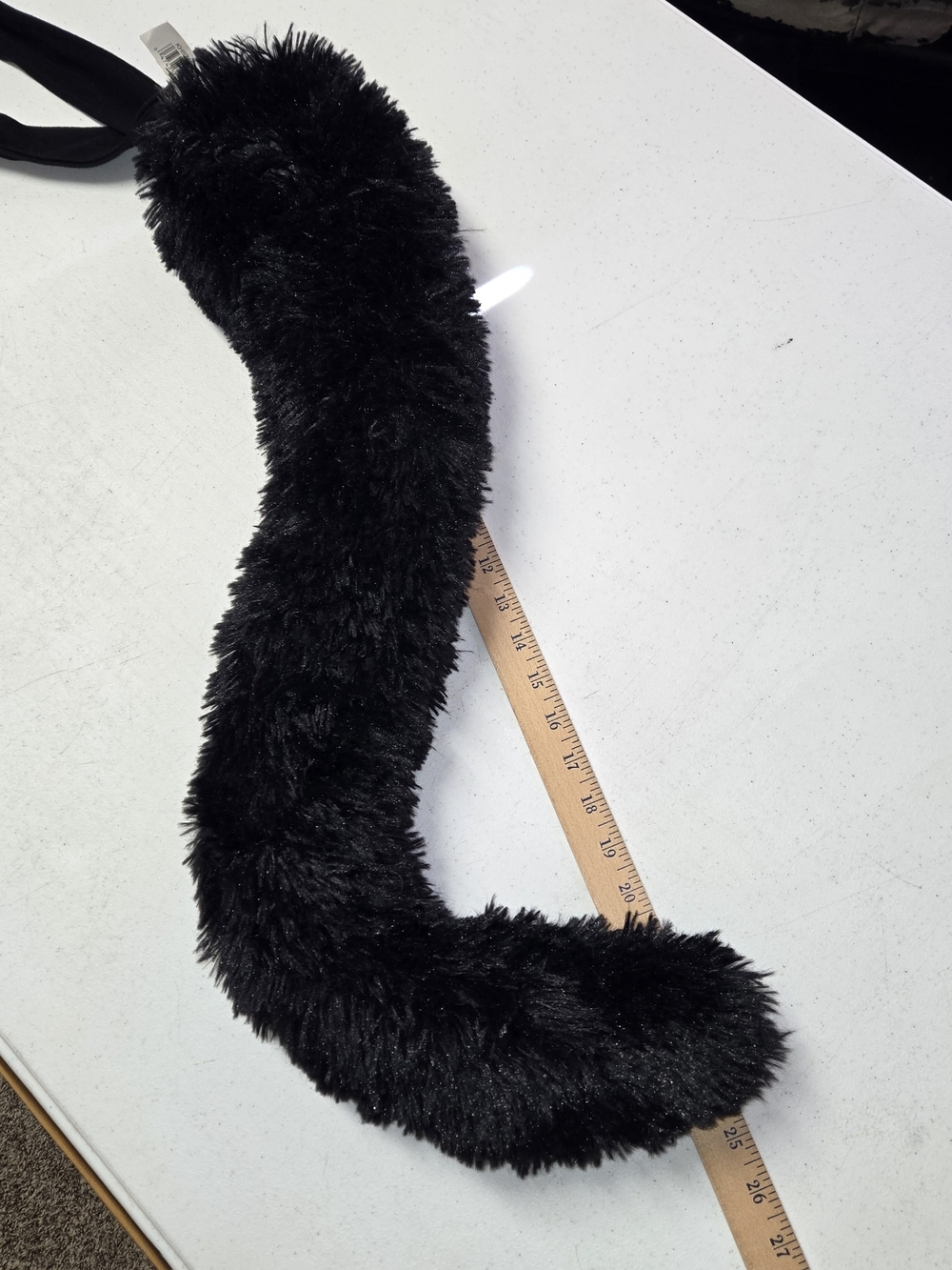 Black Faux Fur Animal Cat Tail Costume Accessory Cosplay Halloween - Picture 3 of 12